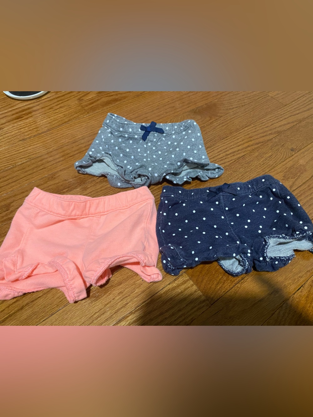 Kids 3-Pack Cotton Ruffle Underwear - Pink, Navy Polka Dot, Gray Polka Dot